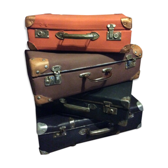 Lot de 4 valises vintage relookées