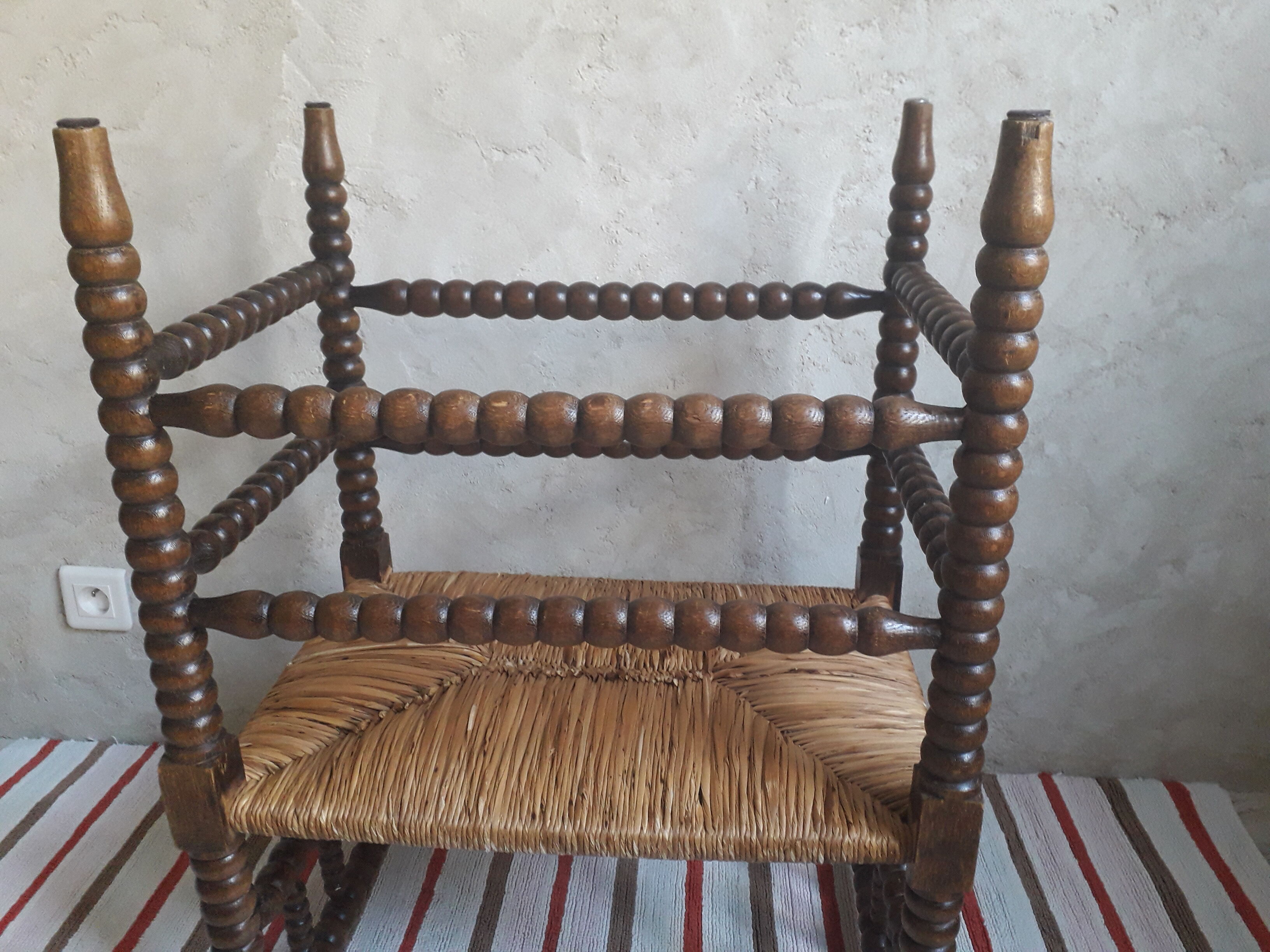 Mulched bench turned wood