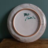 Vallauris handcrafted decorative wall plate with flower motif