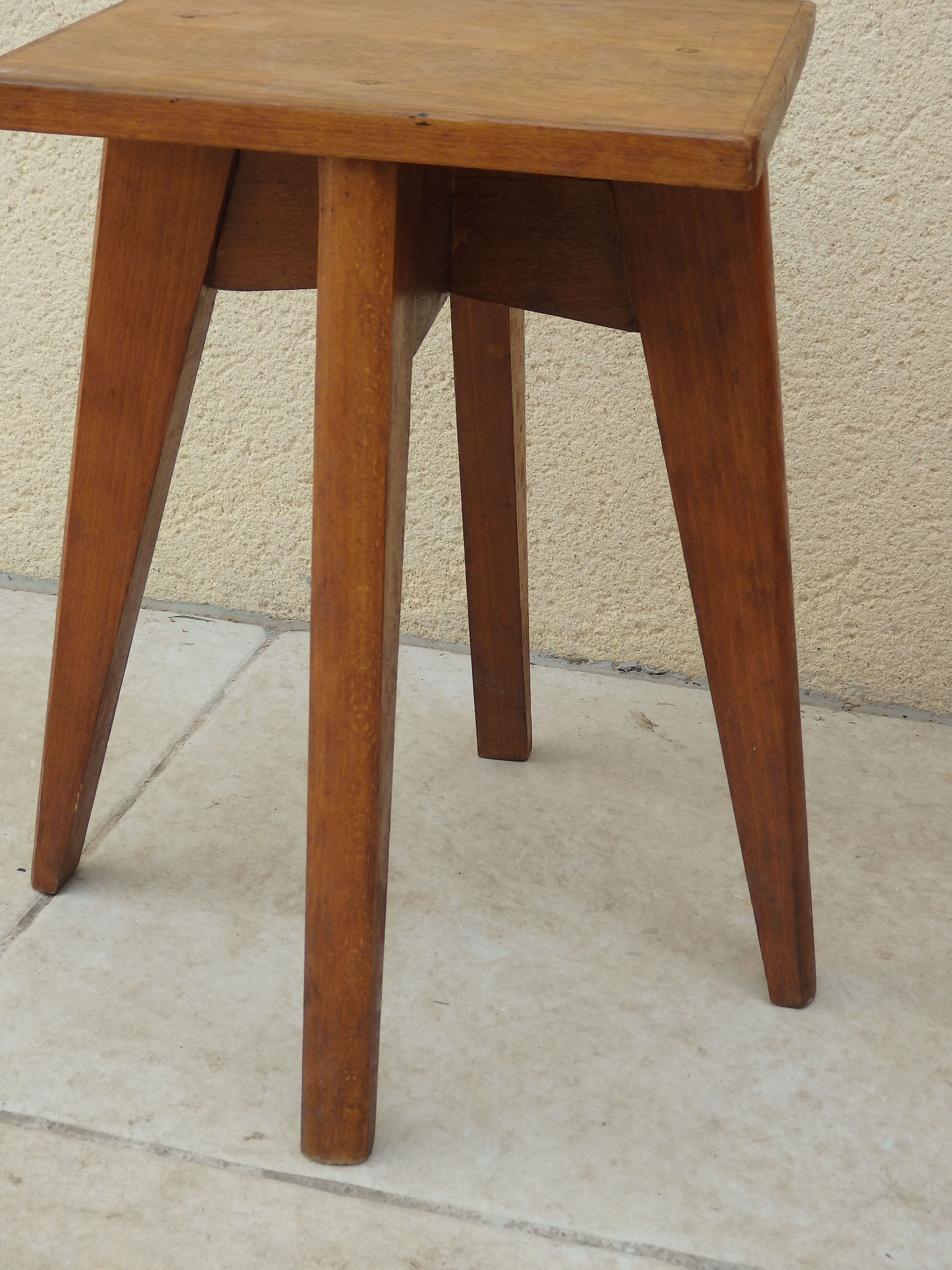 Tabouret bois vintage année 50 reconstruction design