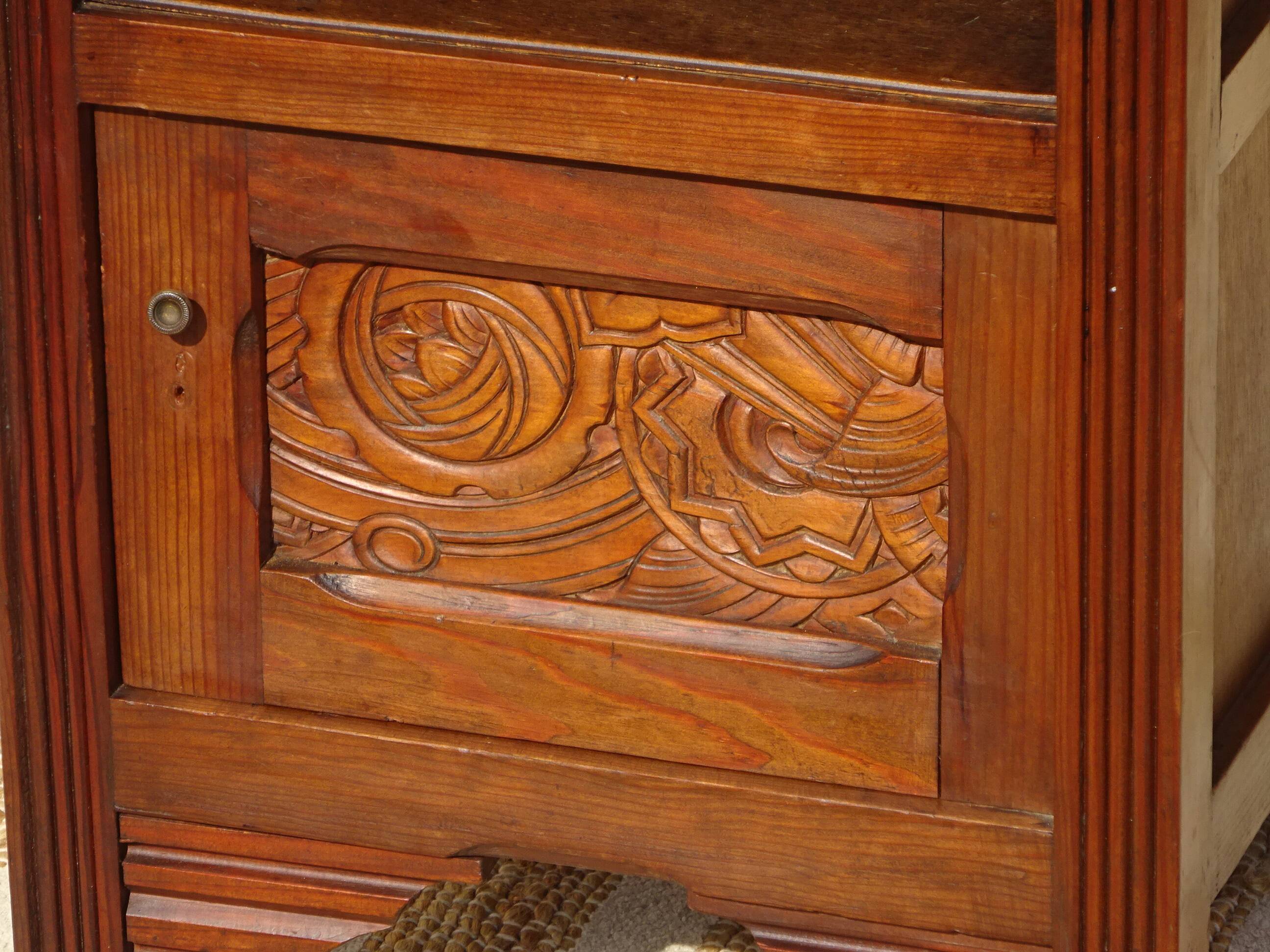 Art Deco period bedside table with marble top