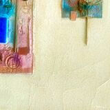 3 Paintings M ELHAIK (Martine, 1962) Mixed media abstract composition canvases
