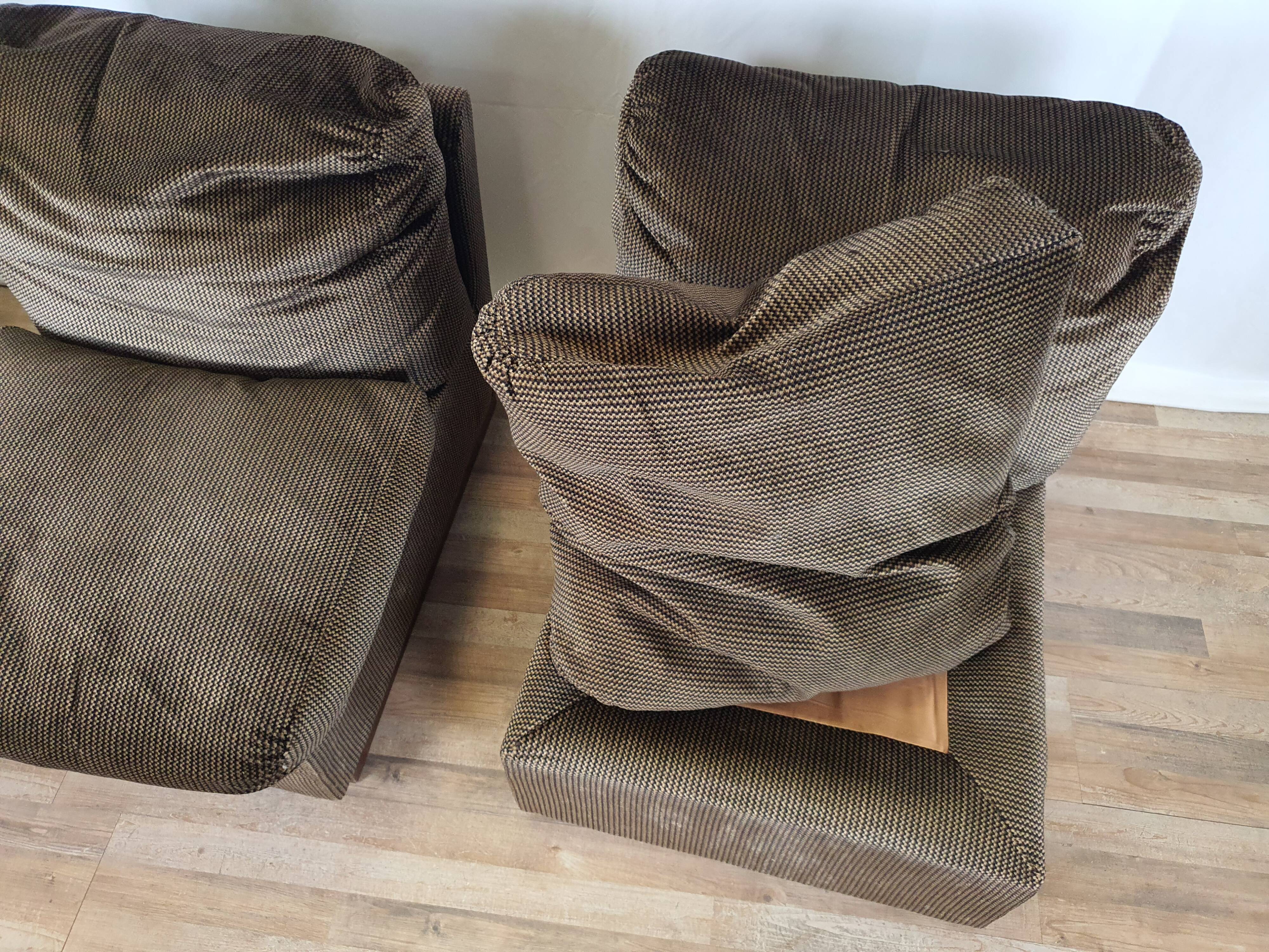 Canapé modulable 5 places en tissu