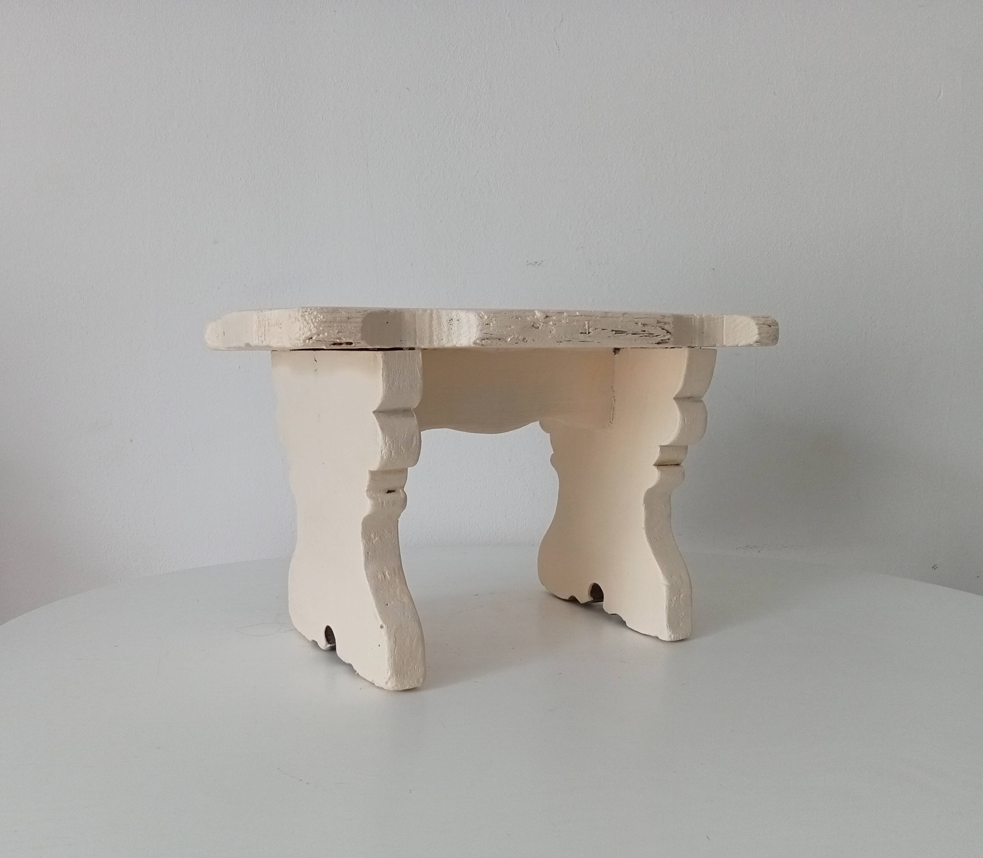 Antique carved solid wood stool