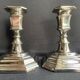 Pair of candlesticks in silver metal regency style