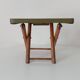 Tabouret pliant vintage en bois et bambou