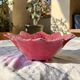 Vine leaf raspberry majolica centrepiece bowl