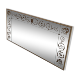 Miroir vénitien de brasserie en verre églomisé ancien doré