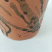 Stoneware vase signed LM, organic style, 70s/90s