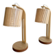 Pair of large Scandinavian lamps in natural wood.