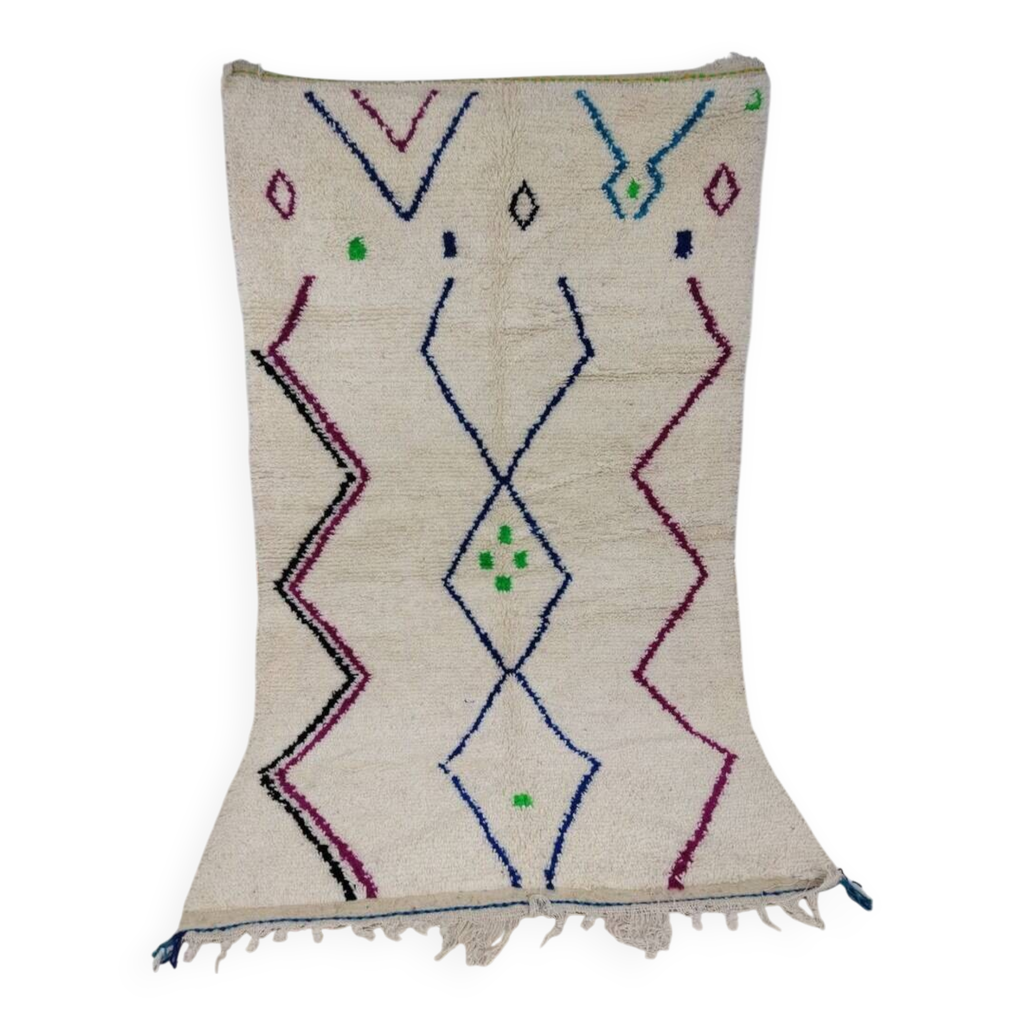 Azilal rug decorated woven in natural wool 250cm×150cm