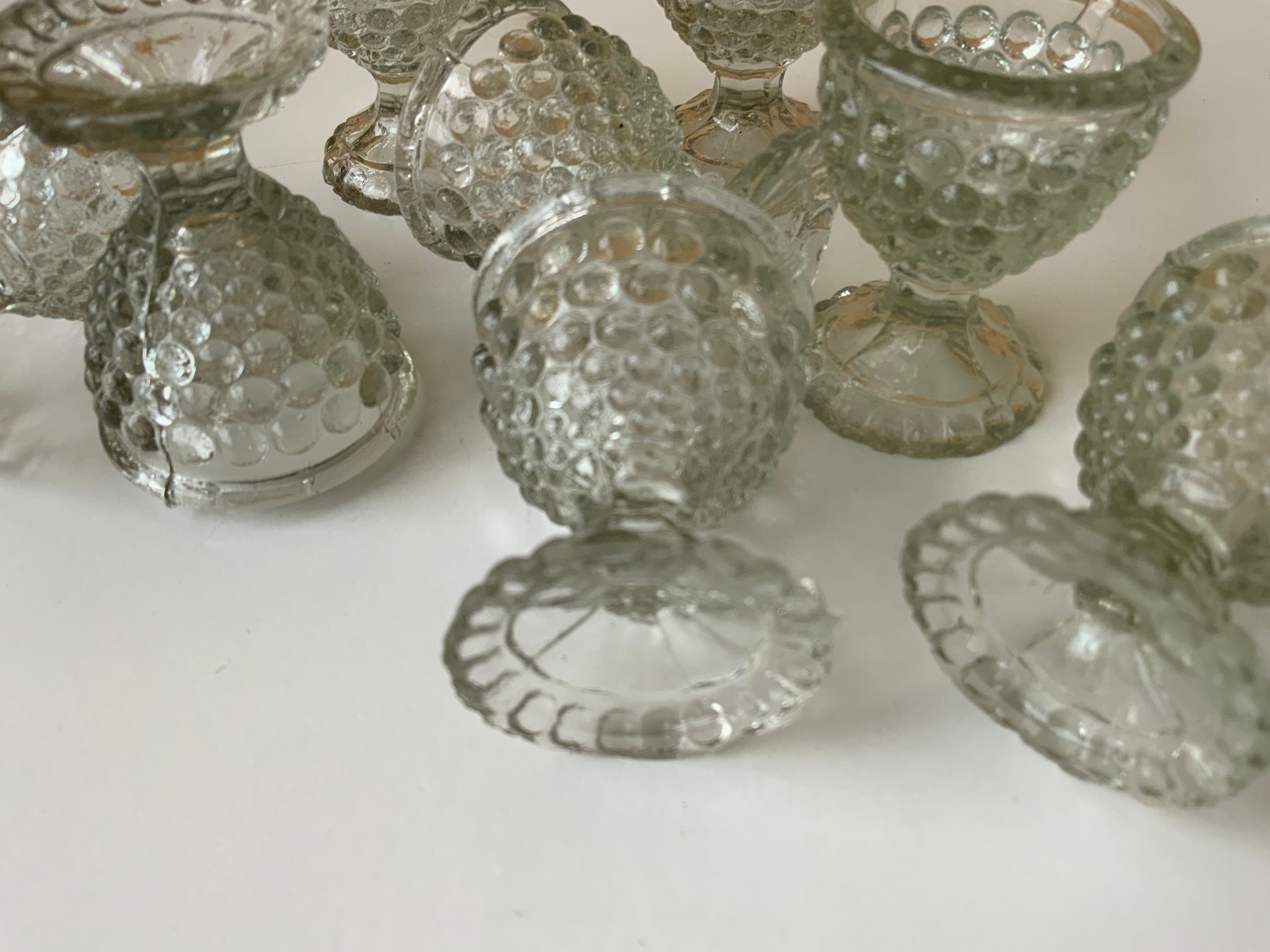 8 coquetiers en verre vintage
