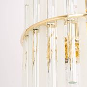 golden brass chandelier with crystal glass rods by C. Palme, Germany, 1970s.