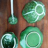 Soup tureen and cabbage slipware dish