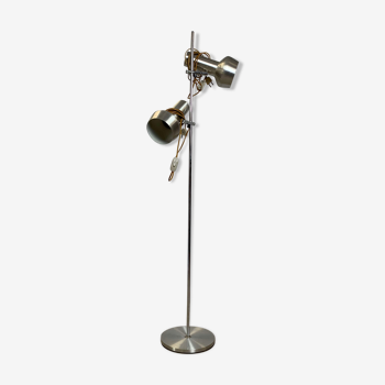 Scandinavian floor lamp in light gray metal, 60s