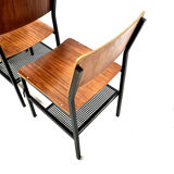 Ensemble de 4 chaises industrielles, Pays-Bas années 1970