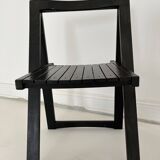 Pair of wooden folding chairs in the style of Aldo Jacober