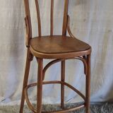 High chair in curved wood - mid. 20th century