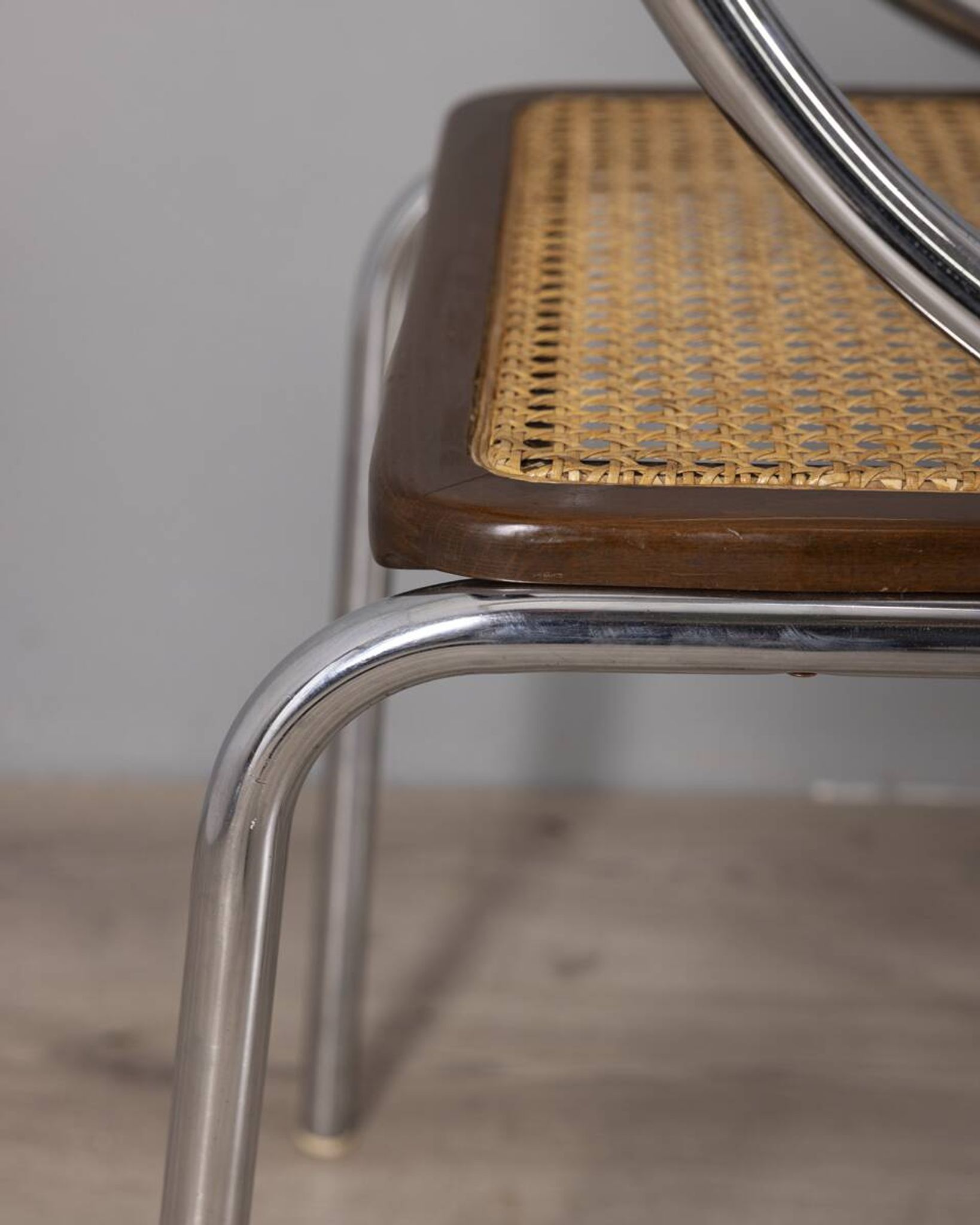 Set of 3 Vintage 1970s Chairs in Metal and Vienna Straw, Italian Design