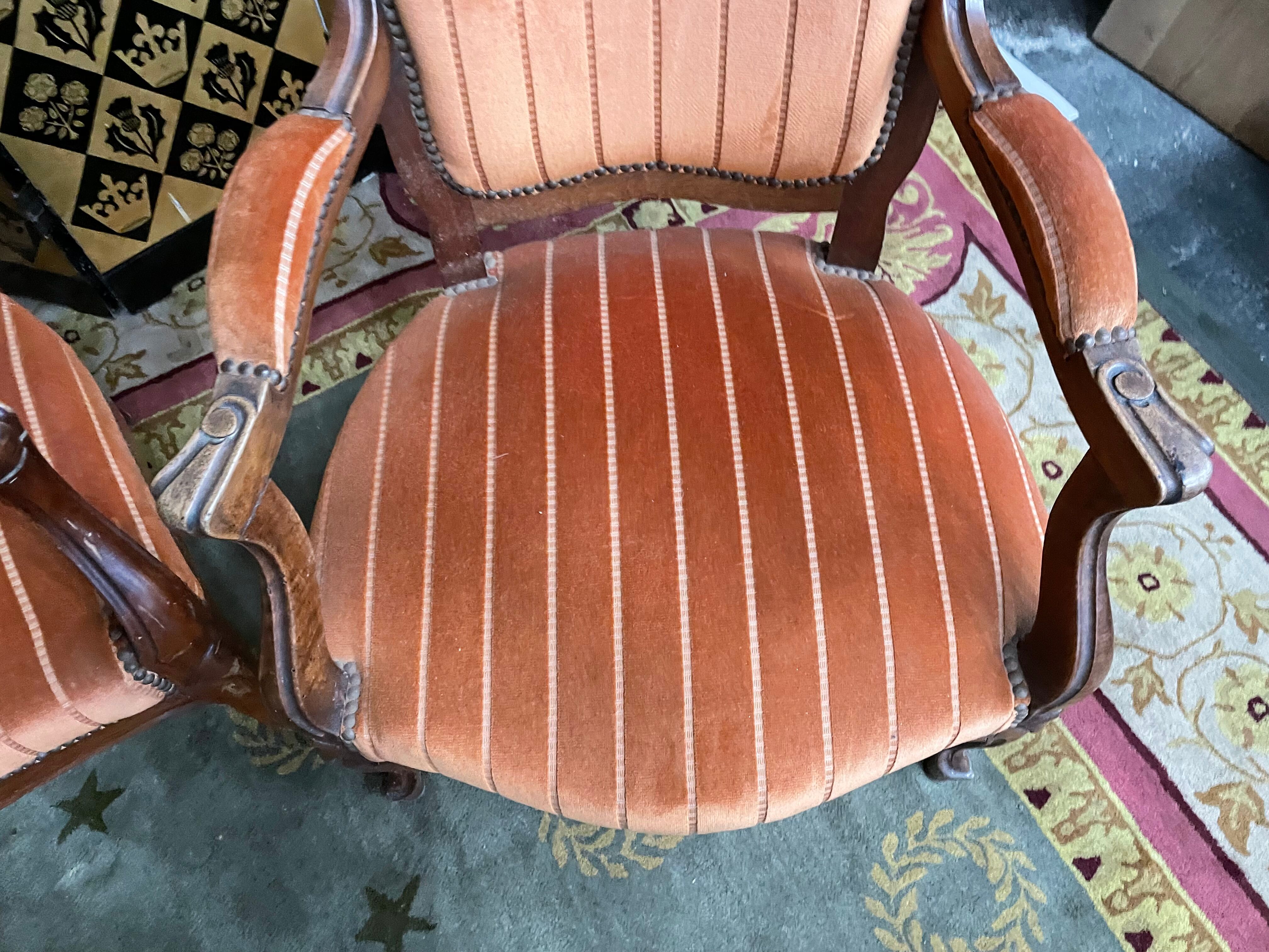 Salon complet Louis Philippe banquette et paire de fauteuils