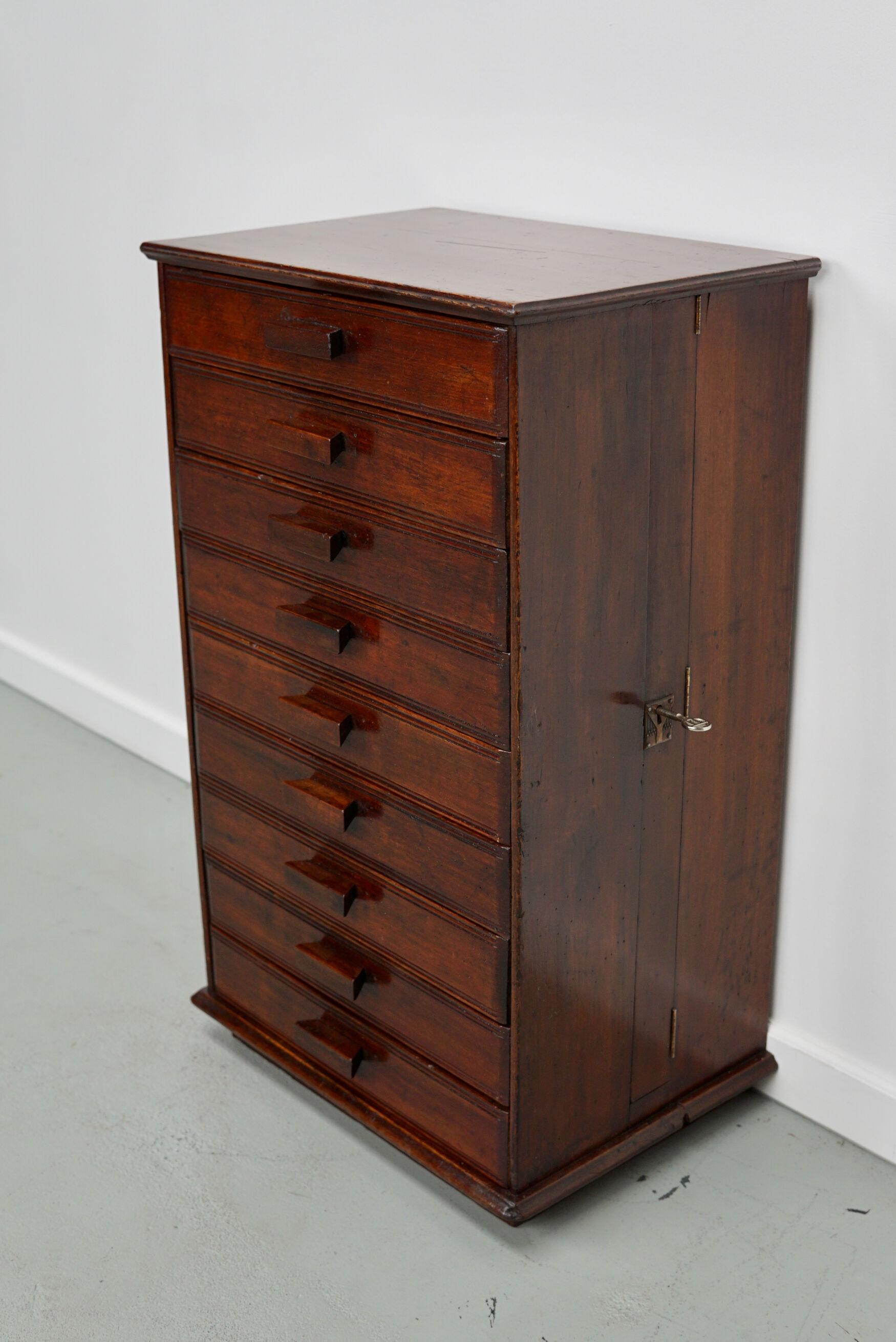 French art deco mahogany apothecary / filing cabinet, ca 1920