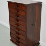French art deco mahogany apothecary / filing cabinet, ca 1920