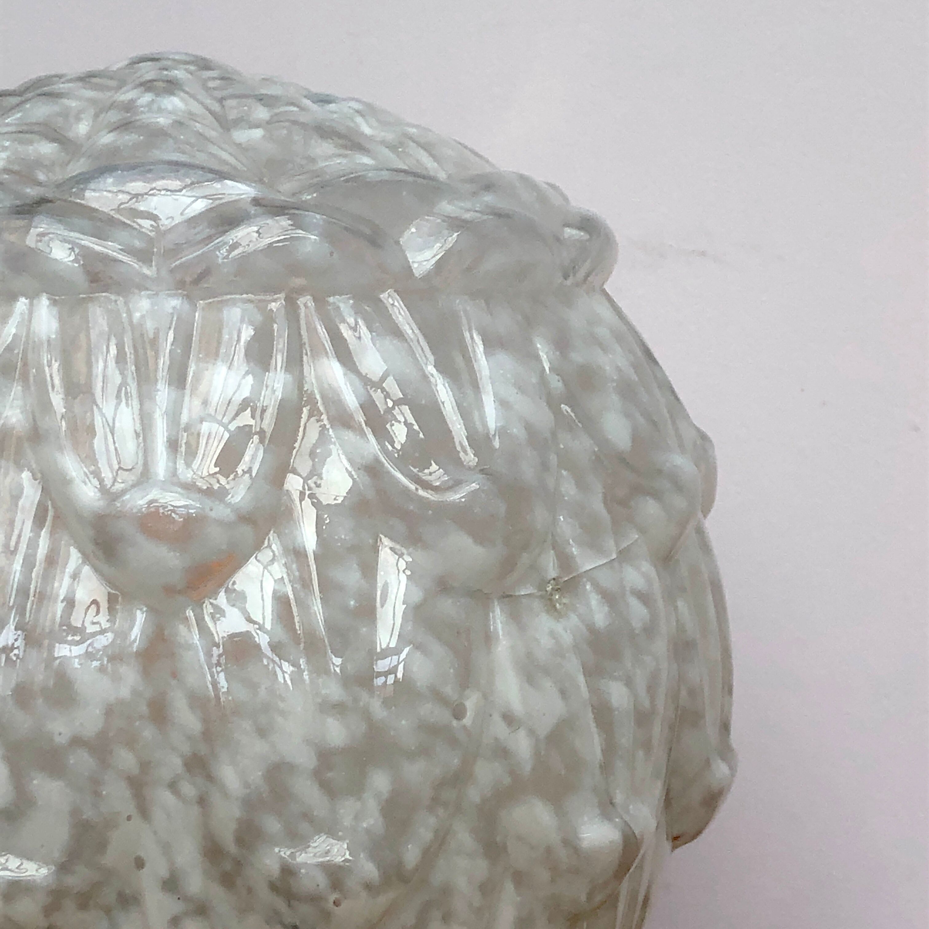 Vintage white Clichy glass art deco lamp