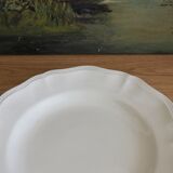 Compotier or plate on foot in ivory earthenware Sarreguemines