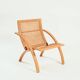 Gijs Bakker folding lounge chair rattan webbing for Castelijn, 1970s
