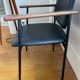 Pio chair brown wood and black leather The Socialite Family