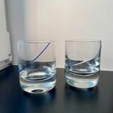 Verres en cristal 10 cm filet bleu Krosno