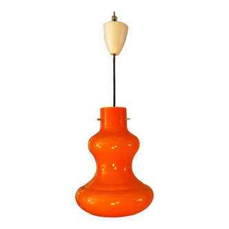 1970 opaline orange pendant light Targetti Sankey