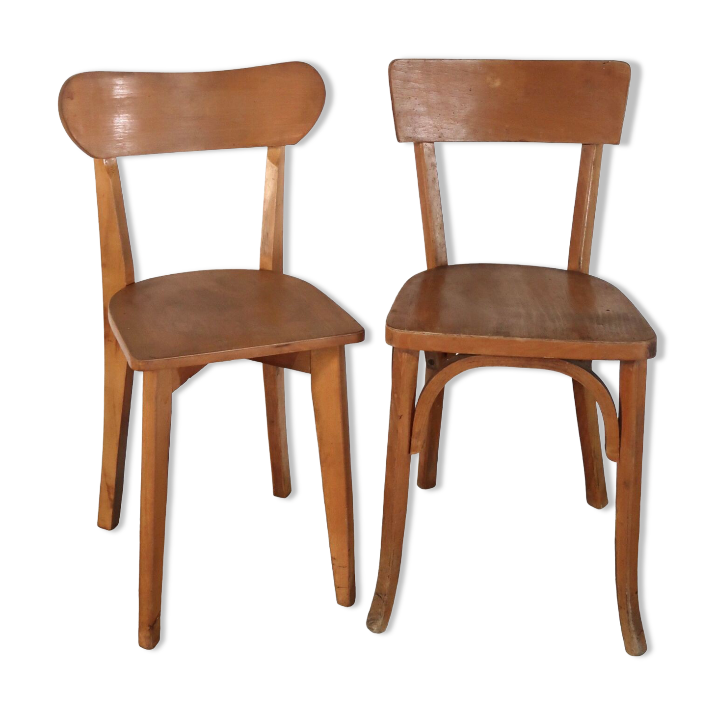 Set of 2 wooden bistro chairs