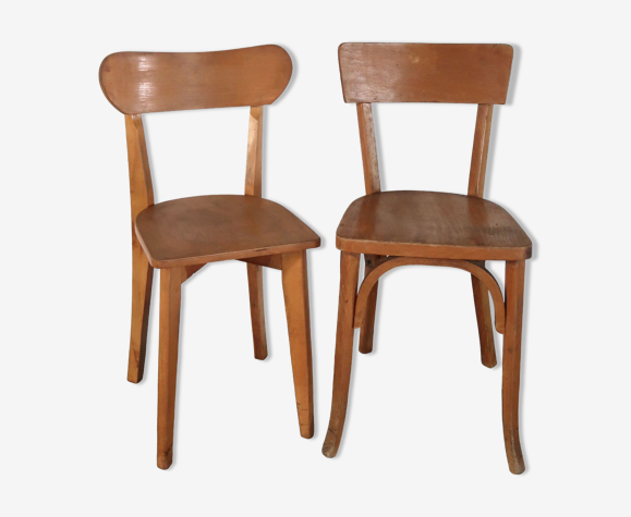 Lot de 2 chaises bistrot en bois