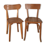 Set of 2 wooden bistro chairs