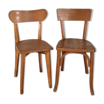 Lot de 2 chaises bistrot en bois