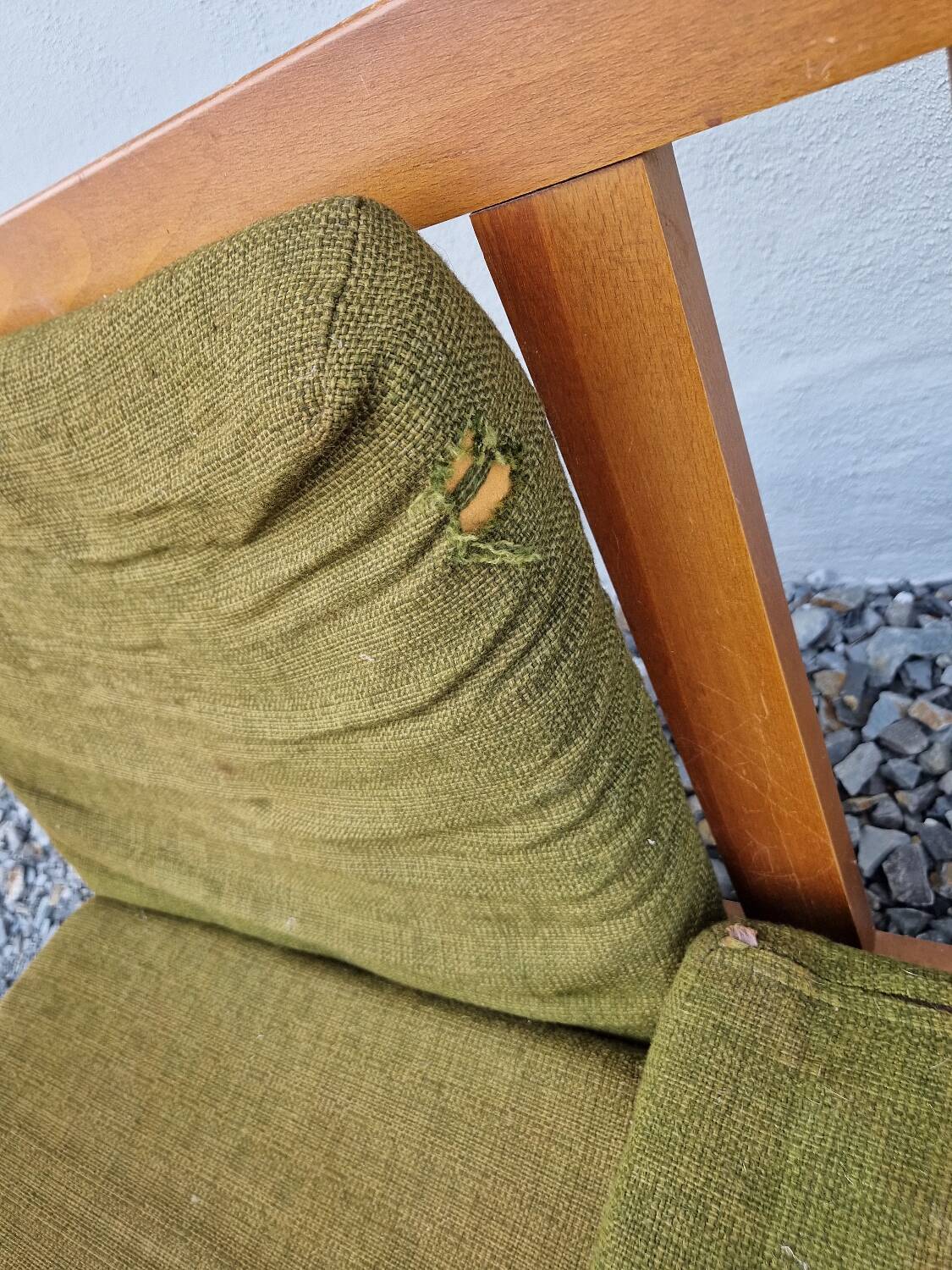 Living room set: sofa and 2 boomerang-style armchairs, 1950s