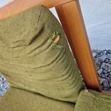 Living room set: sofa and 2 boomerang-style armchairs, 1950s