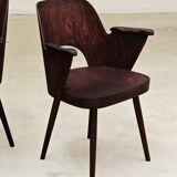 Pair of wooden armchairs by Lubomir Hofmann for Ton (Thonet), 1960