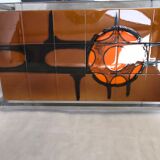 Metal and ceramic earthenware coffee table