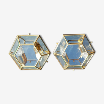 Set de 2 appliques murale Sothis hexagonale effet diamant