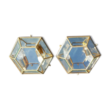Set de 2 appliques murale Sothis hexagonale effet diamant