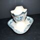 Saucière Choisy Le Roi décor fleuri roses bleu vert Hippolyte Boulenger 1900