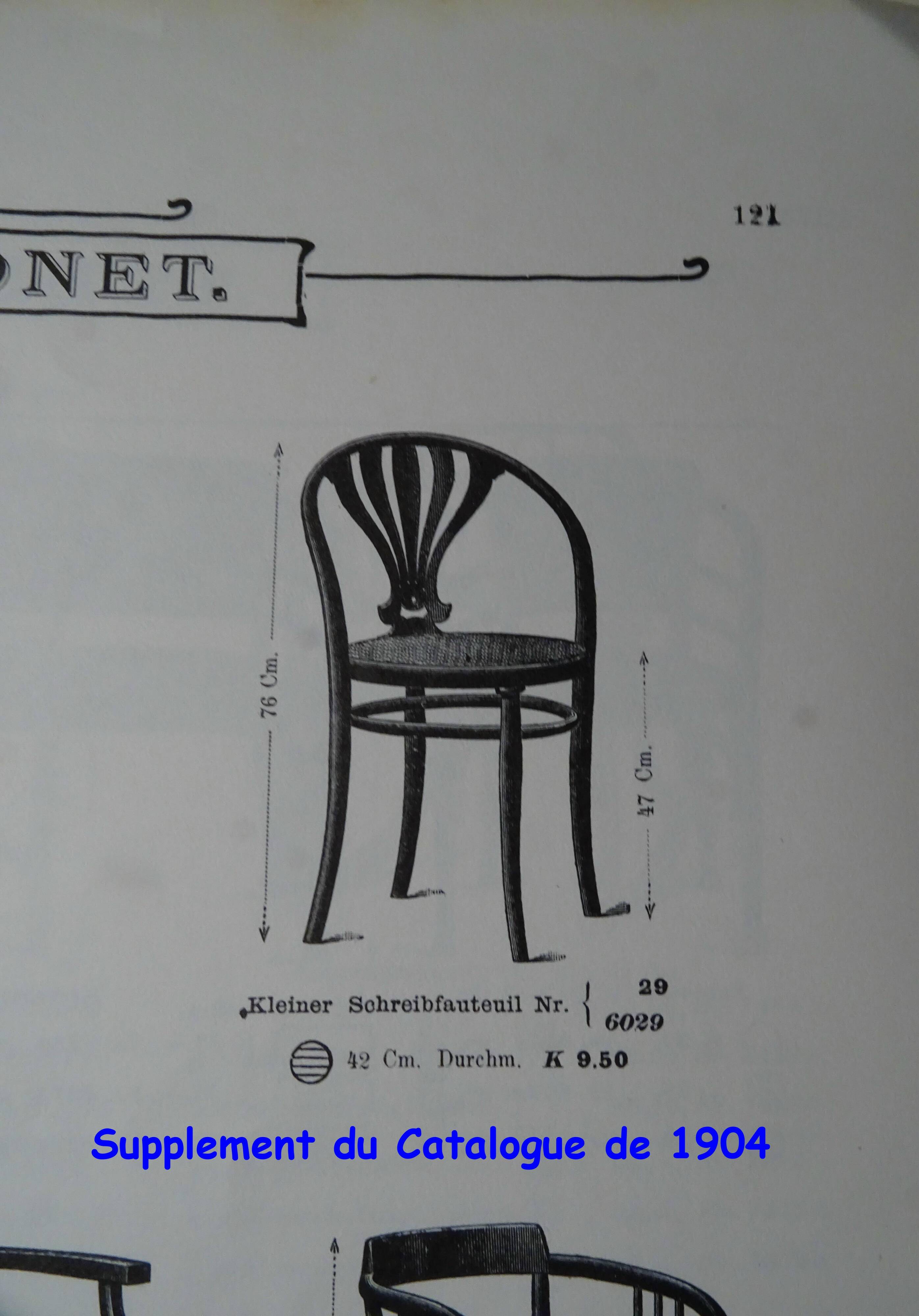 Chaise Thonet N°1029 bistrot à palmette, 1920