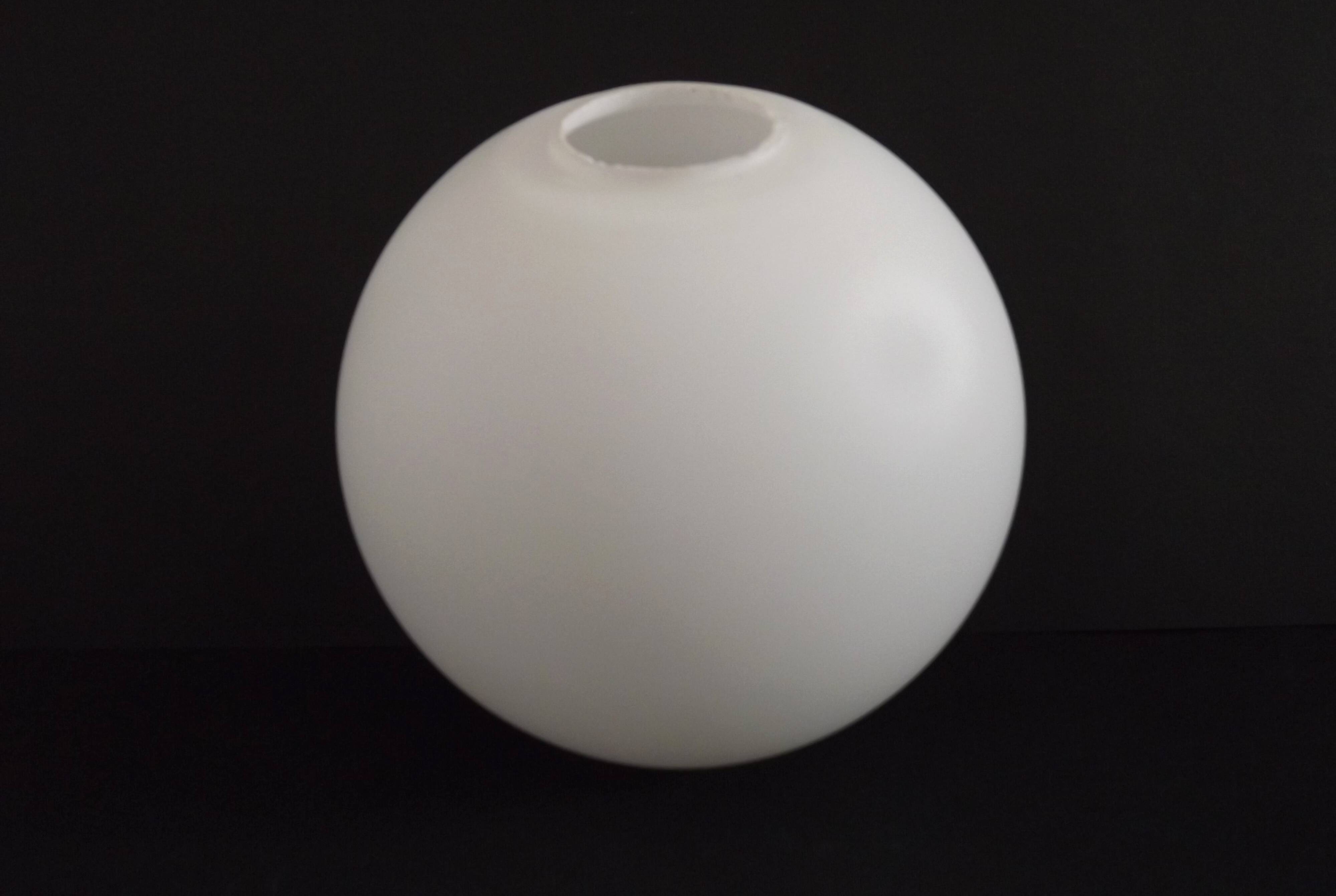 French vintage white opaque matte glass medium replacement glass globe shade
