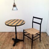 Table de bistrot marqueté