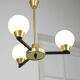 Vintage Italian Metal and Opaline Glass Chandelier
