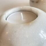 White marble tealight holders from the 70s