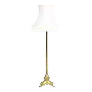 Lampadaire en laiton avec abat-jour