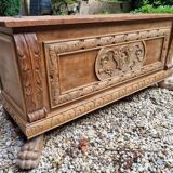 Wooden chest with lion paws